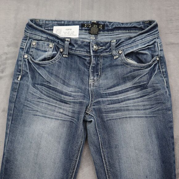 ZCO Pants Womens 9R Blue Denim Mid Rise Flat Front Bootcut Pockets Jeans - Picture 6 of 16